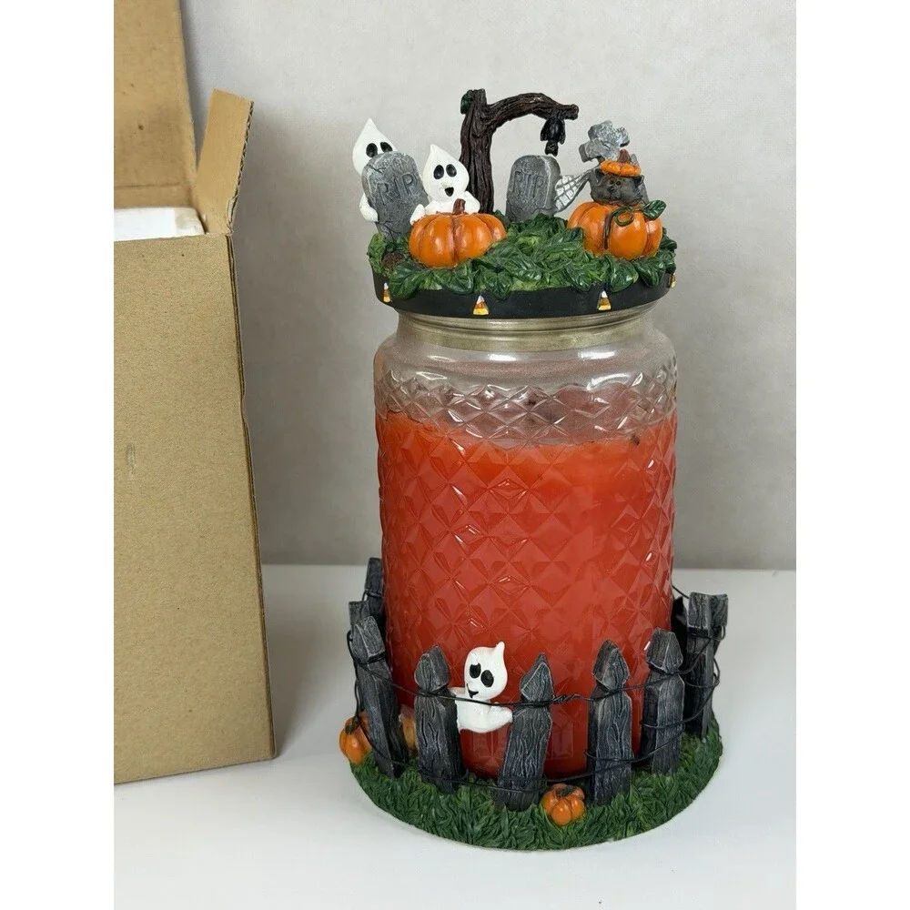 Gold Canyon Pumpkin Harvest Candle Holder Autumn Thanksgiving Vintage Box 82983